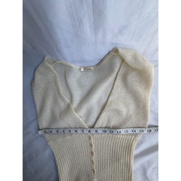 Vintage Old Navy Mohair Blend Y2K Sweater Top Vest Size S Classy Natural Minimal - Picture 8 of 9